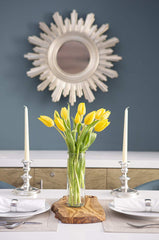 KaBloom Bouquet of Fresh Yellow Tulips with Vase (Farm-Fresh, Cut-to-Order and Homegrown in the USA)