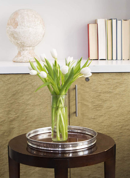 KaBloom Bouquet of Fresh White Tulips with Vase (Farm-Fresh, Cut-to-Order and Homegrown in the USA)