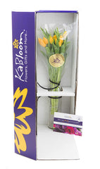 KaBloom Bouquet of Fresh Orange Tulips with Vase (Farm-Fresh, Cut-to-Order and Homegrown in the USA)