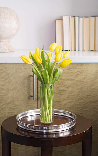 KaBloom Bouquet of Fresh Yellow Tulips with Vase (Farm-Fresh, Cut-to-Order and Homegrown in the USA)