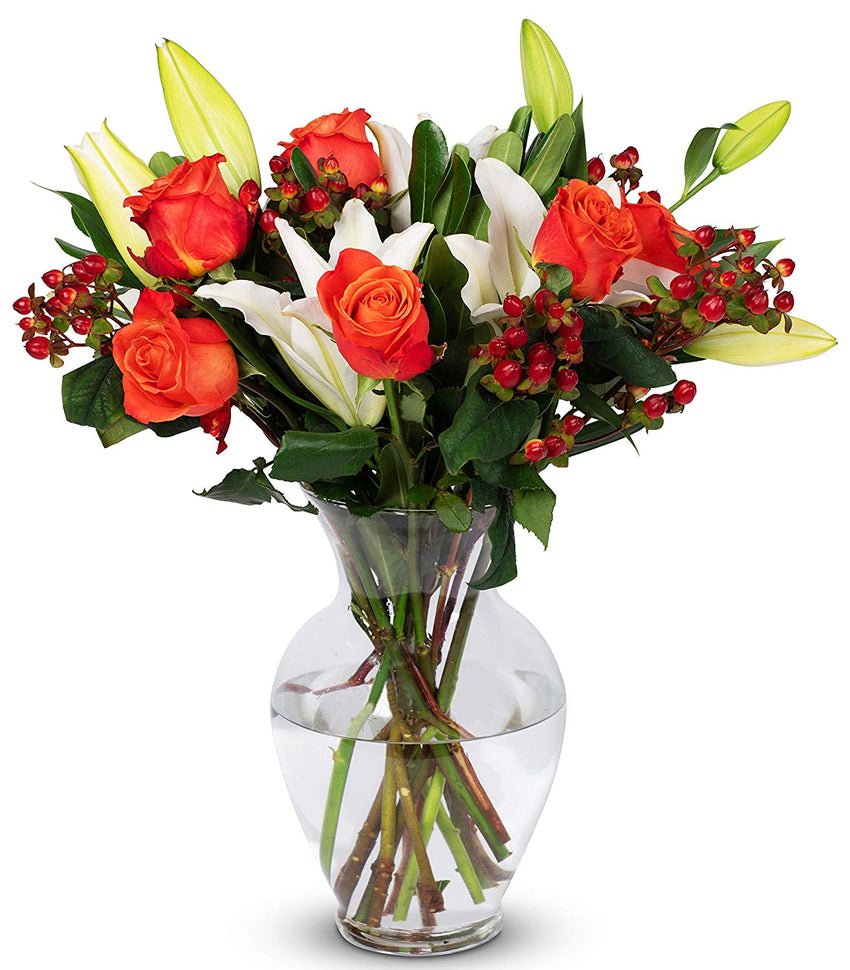 Benchmark Bouquets Orange Elegance, With Vase (Fresh Cut Flowers)