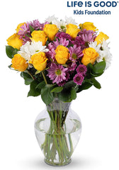 Benchmark Bouquets Life is Good Flowers Yellow, With Vase (Fresh Cut Flowers)